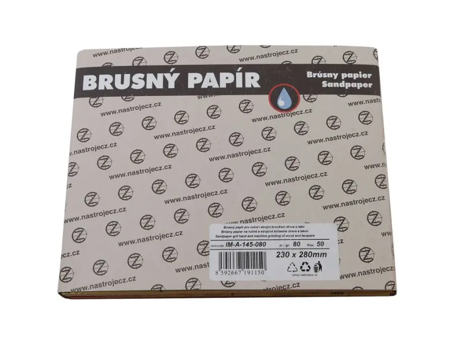 Brusný papír 230x280mm zrnitost 40 pro ruční i strojní broušení dřeva a laků b50